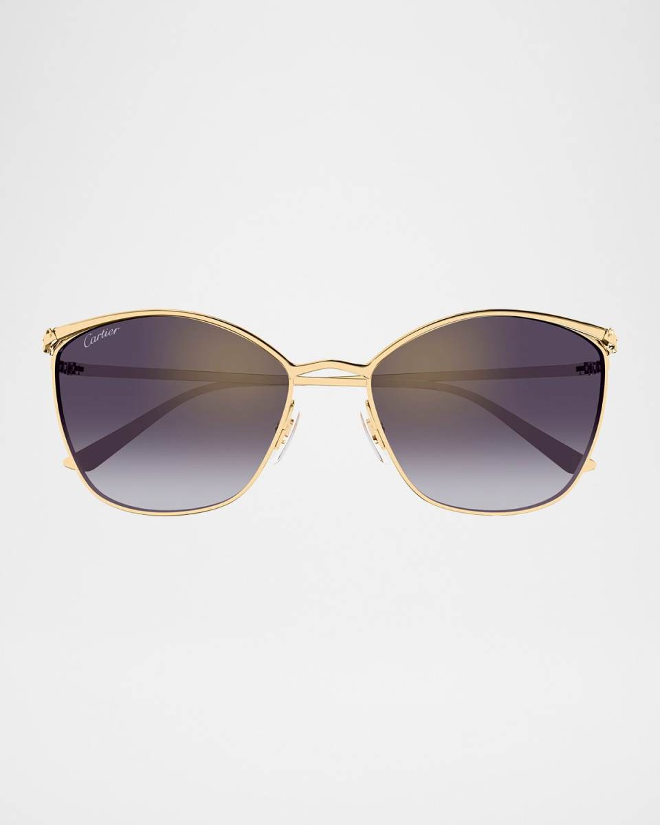 Panthère Cat-Eye Metal Sunglasses